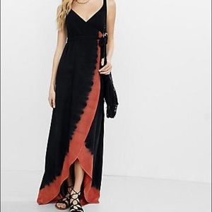 Express “Dip Dye Belted Wrap Dress”